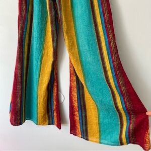 Cider Colourful Wide Leg Pants Womens XS Multicolour Stripe Boho Funky Summer